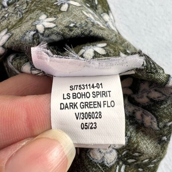 Old Navy Boho Spirit Dark Green Womens Long Sleeve Mini Swing Tunic Dress XS - Picture 5 of 7